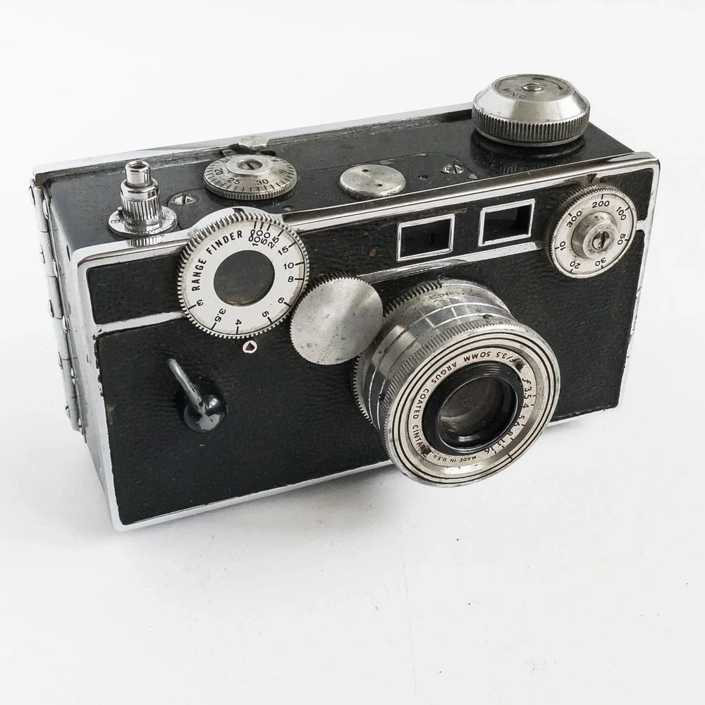 Argus C3 Rangefinder Camera Unisex OS Black 35mm Film 3 Lens Kit Metal